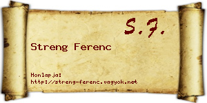 Streng Ferenc névjegykártya