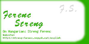 ferenc streng business card